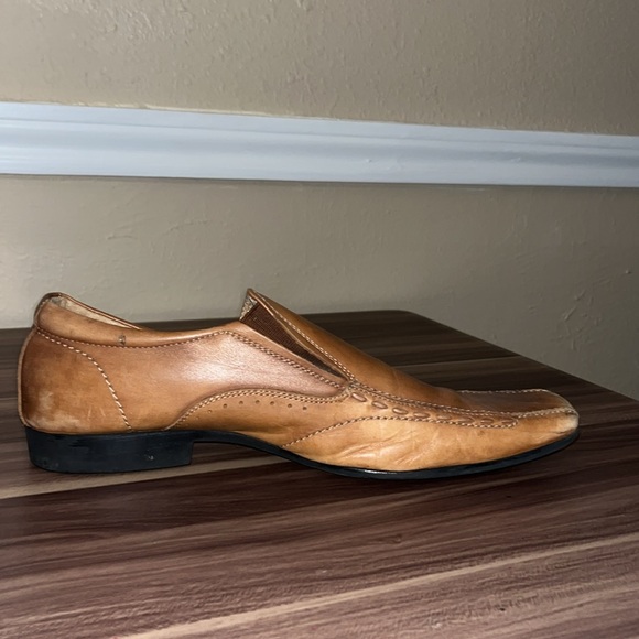 Men's Brown Leather Slip-On Shoes - Picture 4 of 12